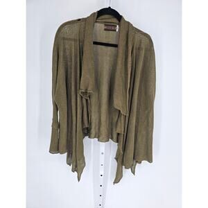 Design B Women's Long Sleeve Open Front Knitted 100% Linen Cardigan Size XL